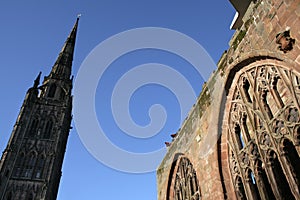 Cathedral spire in English Midlands