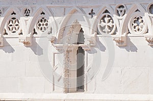 Cathedral of St. Andrea, Carrara detail. Tuscany. Italy