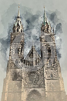 Cathedral of St. Lorenz in Nuremberg, Germany.