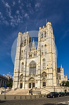 Cathedral of St. Michael and St. Gudula in Brussels photo