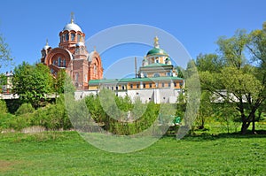 Cathedral of St. Nicholas the Miracle Worker and Cathedral of the Protection of the Holy Virgin in the Khotkovsky Monastery.