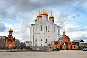 Cathedral of St. Stephen of Perm The Orthodox Spiritual Center in Syktyvkar Spring clouds over the temple.