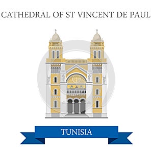 Cathedral of St Vincent de Paul Tunisia Flat histo