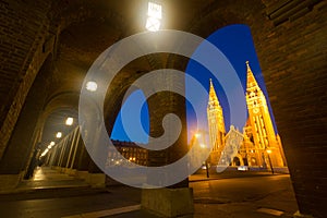 Cathedral of Szeged at night