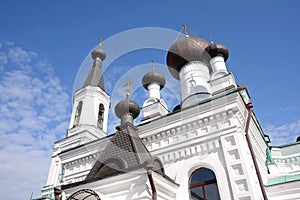 The Cathedral of the Three Saints is the main Orthodox church in Mogilev. Belarus