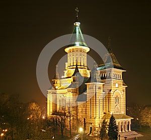 Cathedral of Timisoara at Night