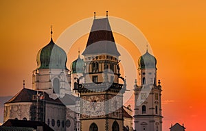 Cathedral and town hall of Passau. Bavaria, Germany