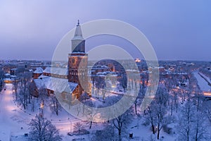 Cathedral of Turku at winter in Finland