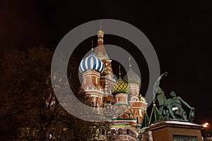 Cathedral of Vasily the Blessed by night