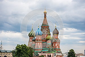 The Cathedral of Vasily the Blessed, or Saint Basil`s Cathedral, a church in Red Square in Moscow, Russia and regarded as a symbo