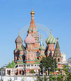 Cathedral of Vasily the Blessed Saint Basil`s Cathedral on Red Square, Moscow, Russia