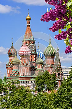 Cathedral of Vasily the Blessed Saint Basil`s Cathedral on Red Square, Moscow, Russia