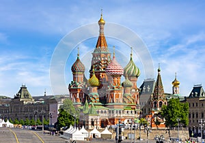 Cathedral of Vasily the Blessed Saint Basil`s Cathedral on Red Square, Moscow, Russia
