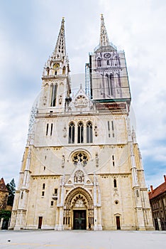 Cathedral of zagreb old european gothic church