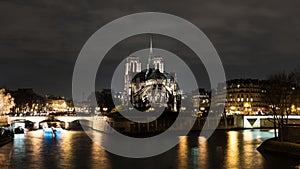 Cathedrale Notre Dame de Paris at night