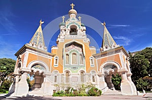 Cathedrale Orthodoxe Russe Saint Nicolas de Nice, the Russian Orthodox Cathedral in Nice, France.