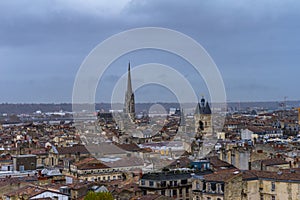 Cathedrale Saint Andre and Pey Berland Tower in Bordeaux, France