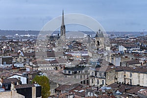 Cathedrale Saint Andre and Pey Berland Tower in Bordeaux, France