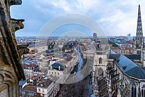 Cathedrale Saint Andre and Pey Berland Tower in Bordeaux, France