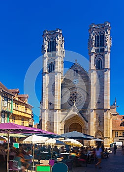 Cathedrale Saint-Vincent de Chalon-sur-saone at day. France