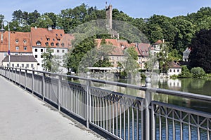 Catherine Bridge with River Lech in Landsberg