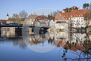 Catherine Bridge and the River Lech in Landsberg