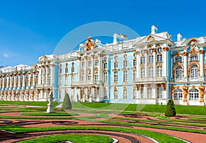 Catherine palace in Tsarskoe Selo Pushkin, Saint Petersburg, Russia