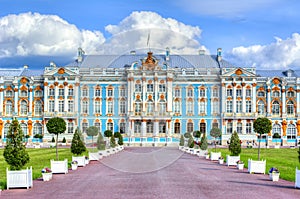 Catherine palace in Tsarskoe Selo in summer, St. Petersburg, Russia