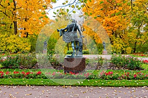 Catherine park in autumn foliage, Tsarskoe Selo Pushkin, Saint Petersburg, Russia