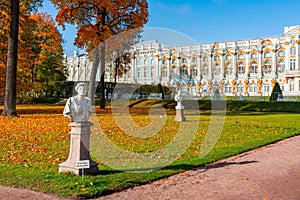 Catherine park in autumn foliage, Tsarskoe Selo Pushkin, Saint Petersburg, Russia