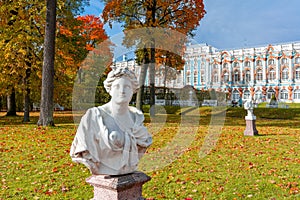 Catherine park in autumn foliage, Tsarskoe Selo Pushkin, St. Petersburg, Russia