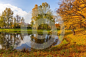 Catherine park in autumn in Tsarskoe Selo Pushkin, Saint Petersburg, Russia