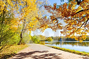 Catherine park in autumn, Tsarskoe Selo Pushkin, St. Petersburg, Russia