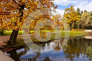 Catherine park in autumn, Tsarskoe Selo Pushkin, St. Petersburg, Russia