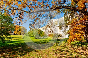 Catherine park in golden fall, Tsarskoe Selo Pushkin, Saint Petersburg, Russia