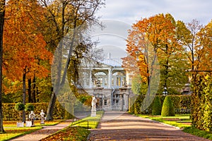 Catherine park in golden fall, Tsarskoe Selo Pushkin, Saint Petersburg, Russia