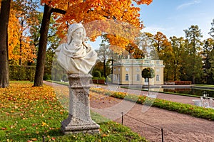 Catherine park in golden fall, Tsarskoe Selo (Pushkin), Saint Petersburg, Russia