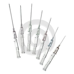 Catheter needles in a group