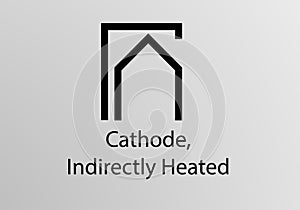 Cathode Indirectly Heated Engineering Symbol, Vector symbol design. Engineering Symbols.