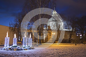 Catholic Advent candles in Daugavpils city