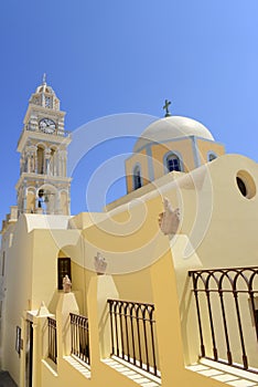The catholic cathedral from Fira, Santorini