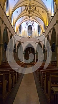 Catholic church aisle