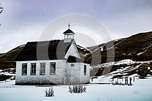 Catholic church in the badlands. Dorothy,Alberta,Canada