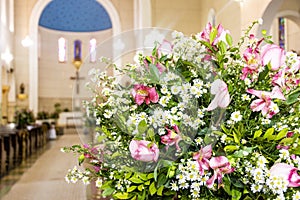 Catholic church decoration for wedding ceremonies