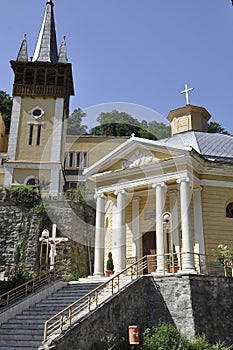 Catholic Church in Hercules Square from Baile Herculane Resort in Romania