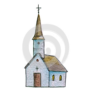 Catholic church Kirk Hand drawn image