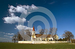 Catholic Church in nature with clouds