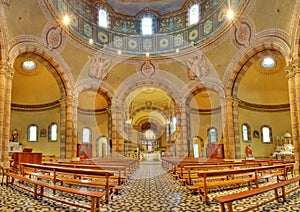 Catholic church panoramic view. Alba, Italy.