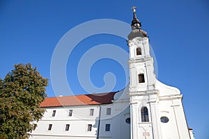 Catholic church of the Saints Philip and James of Vukovar, a baroque landmark, also called katolica crkva svetih Filipa i Jakova