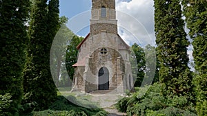 Catholic church of St. Anthony main facade, Losyach village, Ukraine